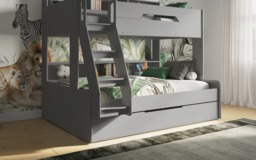 Flair Interstellar Triple Bunk Bed with Storage Grey - thumbnail 3