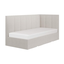Flair Harley Boucle Corner Bed Frame with Storage Drawers Beige - thumbnail 4