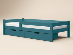 Flair Milo Single Bed with Storage Pine Petrol Blue - thumbnail 5