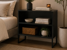 " Welcome Furniture Diego Double Open Midi Bedside Table-Dusk Grey" - thumbnail 2