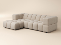 SOLACE+CO Jenson 4 Seater Cloud Bubble Sofa with Footstool Beige - thumbnail 4