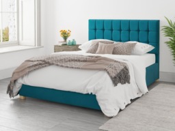 Aspire Sinatra Ottoman Bed Plush Velvet Teal - Small Double