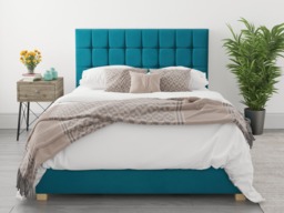 Aspire Sinatra Ottoman Bed Plush Velvet Teal - Small Double - thumbnail 2