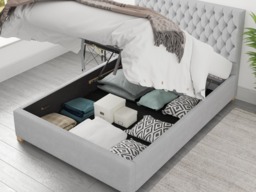 Aspire Monroe Ottoman Bed Kimiyo Linen Silver - Kingsize - thumbnail 4