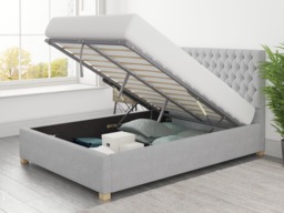 Aspire Monroe Ottoman Bed Kimiyo Linen Silver - Kingsize - thumbnail 3