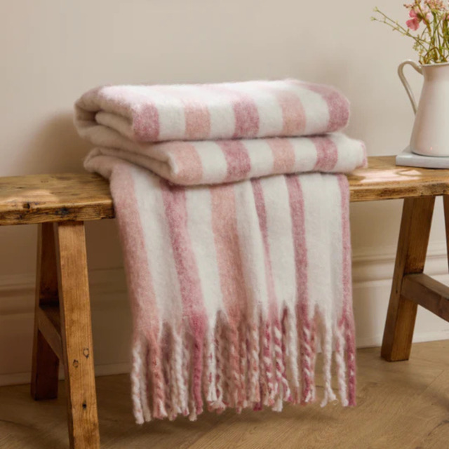 Wylder Beechwood Woven Stripe Throw -Camelia - image 1
