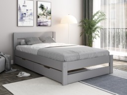 Noomi Tera Solid Wood Small Double Bed Grey (FSC-Certified) - thumbnail 2