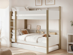Noomi Bodie Solid Wood Storage Bunk Bed White & Oak (FSC-Certified) - thumbnail 5