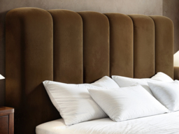 SOLACE+CO Emilie Ribbed Ottoman Double Bed Brown Velvet - thumbnail 4