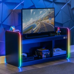 X Rocker Electra TV Media Cabinet - LED Lighting - Black - thumbnail 2