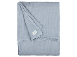 Yard Lark Muslin Cotton Throw 130x180cm-Mineral Blue - thumbnail 2