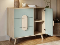 Flair Noah Chest of Drawers Sage Green & Oak - thumbnail 3
