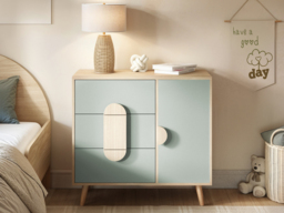 Flair Noah Chest of Drawers Sage Green & Oak - thumbnail 2