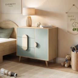 Flair Noah Chest of Drawers Sage Green & Oak - thumbnail 1