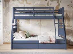 Flair Ollie Triple Bunk Bed with Drawers Navy - thumbnail 3
