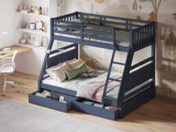 Flair Ollie Triple Bunk Bed with Drawers Navy - thumbnail 2