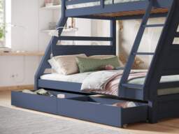 Flair Ollie Triple Bunk Bed with Drawers Navy - thumbnail 4