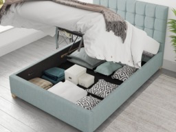 Aspire Sinatra Ottoman Bed Malham Weave Sky Blue - Small Double - thumbnail 4