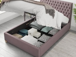 Aspire Monroe Ottoman Bed Plush Velvet Blush - Small Double - thumbnail 4