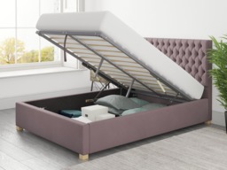 Aspire Monroe Ottoman Bed Plush Velvet Blush - Small Double - thumbnail 3
