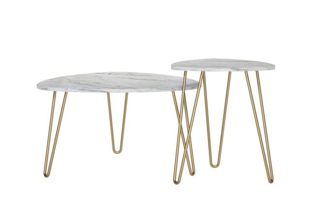 Novagratz Athena Nesting Tables Marble -White - image 1