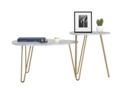 Novagratz Athena Nesting Tables Marble -White - thumbnail 4