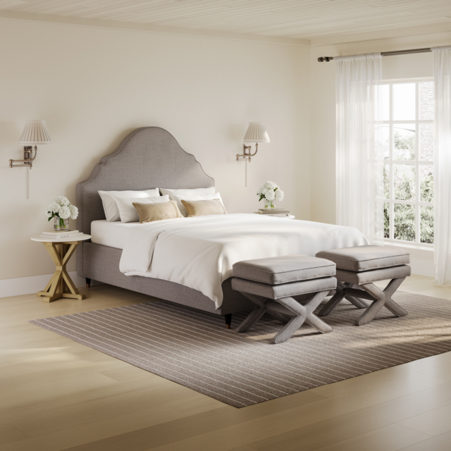 LPD Quince Bed-Light Grey Double - image 1