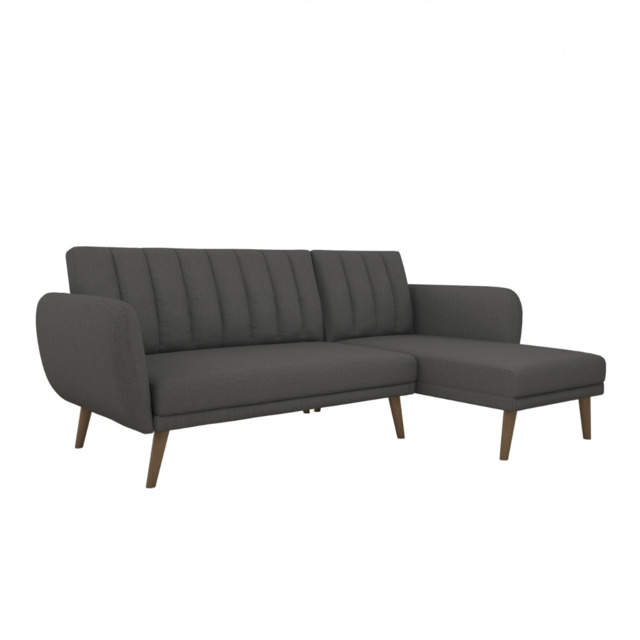 Dorel Brittany Sectional Sofa Bed-Dark Grey - image 1