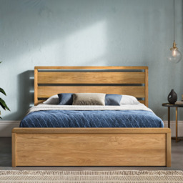 Emporia Beds Modena Oak Ottoman Bed Frame with Gas Lift Storage - King Size - thumbnail 1