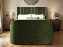 Flair Fallon TV Side Lift Ottoman Bed Green Velvet Double - thumbnail 4