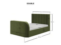 Flair Fallon TV Side Lift Ottoman Bed Green Velvet Double - thumbnail 7