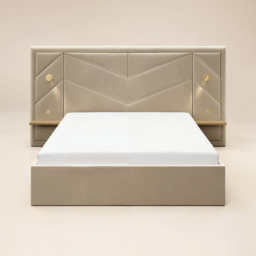 Flair Alice Hotel Ottoman Bed with USB Gold Lights Beige Velvet Double - thumbnail 6