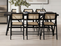 LPD Louie Black Dining Table With Ashton Dining Chairs Black -Table + 4 Chairs - thumbnail 2