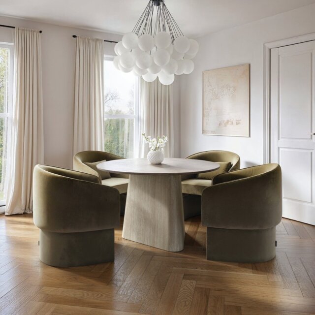 SOLACE+CO Elin Dining Table with Lowen Chairs Set of 4