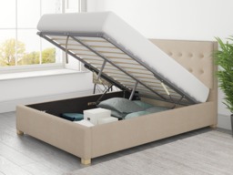 Aspire Presley Ottoman Bed Kimiyo Linen Beige - Single - thumbnail 3