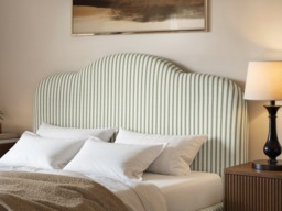 SOLACE+CO Skylynn Cloud Ottoman Bed Striped Woven Fabric Kingsize Green - thumbnail 3