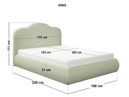 SOLACE+CO Skylynn Cloud Ottoman Bed Striped Woven Fabric Kingsize Green - thumbnail 6
