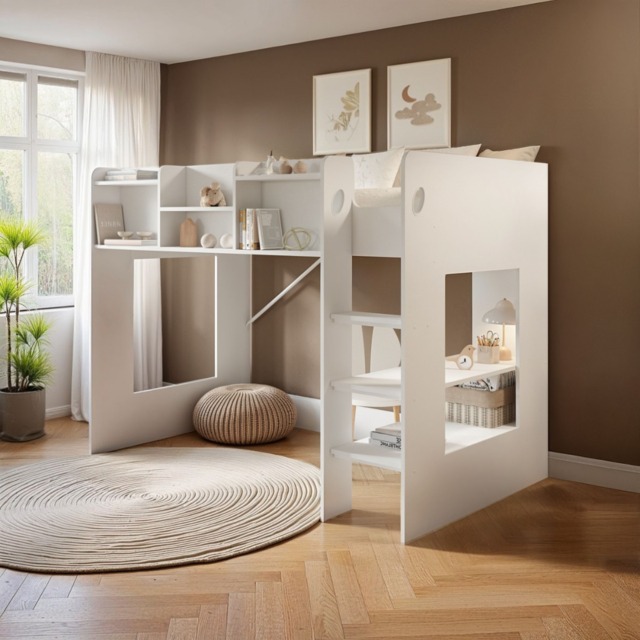 Flair Wizard Junior Mid High Sleeper Bed White - image 1