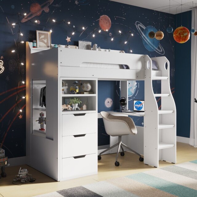 Flair Cosmic Storage High Sleeper White - image 1