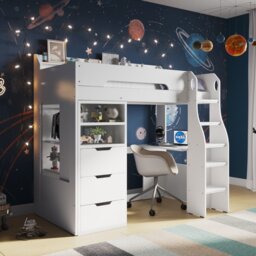 Flair Cosmic Storage High Sleeper White