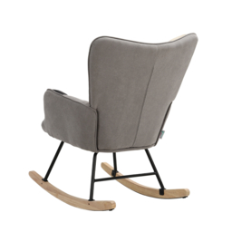 Living & Home Tufted Linen Upholstered Rocking Chair - thumbnail 7
