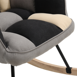 Living & Home Tufted Linen Upholstered Rocking Chair - thumbnail 6
