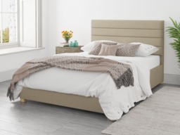 Aspire Kelly Ottoman Bed Eire Linen Natural - SuperKing