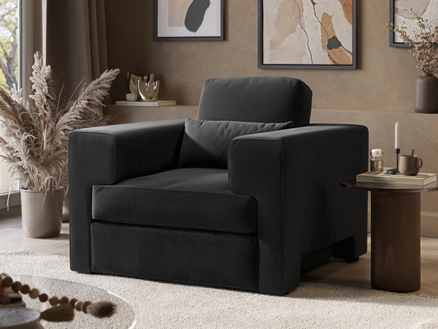 SOLACE+CO Rose Armchair in Charcoal Velvet - image 1
