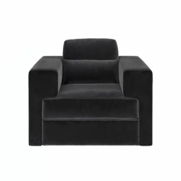 SOLACE+CO Rose Armchair in Charcoal Velvet - thumbnail 4