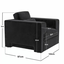 SOLACE+CO Rose Armchair in Charcoal Velvet - thumbnail 6