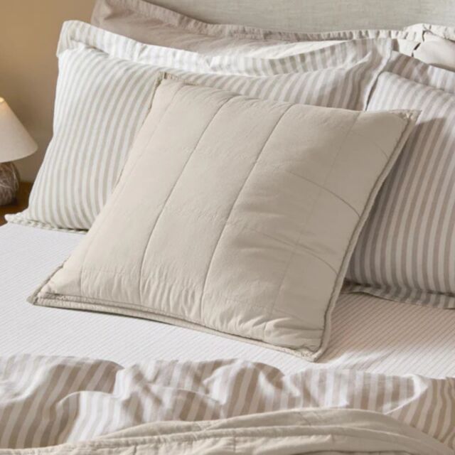Yard Hebden Quilted Feather Cushion Stone - image 1