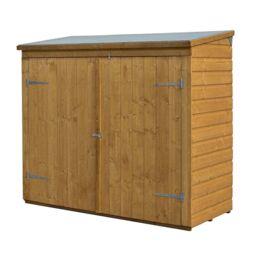 Rowlinson Wooden 6ft x 3ft Bike Shed in Honey Brown - thumbnail 3