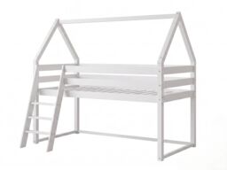 Flair Ellie House Mid Sleeper Bed White Solid Wood - thumbnail 5