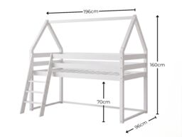 Flair Ellie House Mid Sleeper Bed White Solid Wood - thumbnail 6